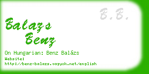 balazs benz business card